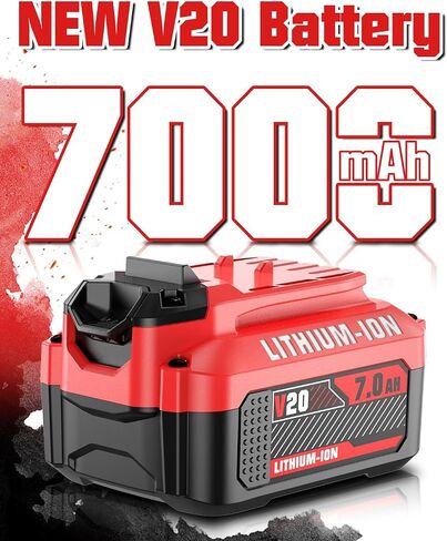 NEW 7.0Ah Replacement for Craftsman 20V Battery & Craftsman V20 Battery | Compatible with CMCB205 CMCB202 CMCB204 CMCB206 for Craftsman 20Volt Batteries Lithium Power Tools 2Pack in Kuwait