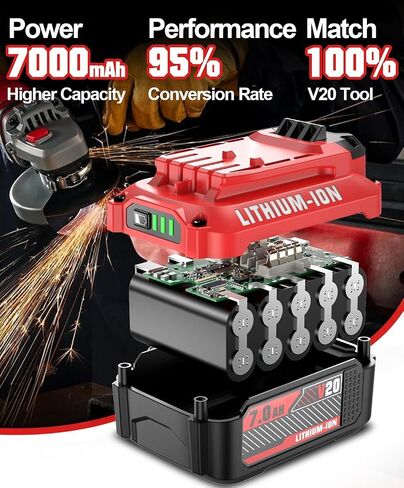 NEW 7.0Ah Replacement for Craftsman 20V Battery & Craftsman V20 Battery | Compatible with CMCB205 CMCB202 CMCB204 CMCB206 for Craftsman 20Volt Batteries Lithium Power Tools 2Pack in Kuwait