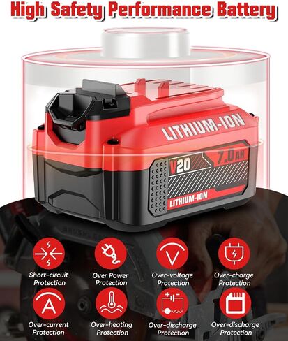 NEW 7.0Ah Replacement for Craftsman 20V Battery & Craftsman V20 Battery | Compatible with CMCB205 CMCB202 CMCB204 CMCB206 for Craftsman 20Volt Batteries Lithium Power Tools 2Pack in Kuwait