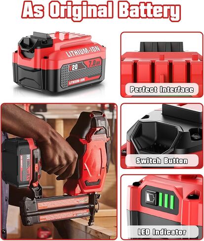NEW 7.0Ah Replacement for Craftsman 20V Battery & Craftsman V20 Battery | Compatible with CMCB205 CMCB202 CMCB204 CMCB206 for Craftsman 20Volt Batteries Lithium Power Tools 2Pack in Kuwait
