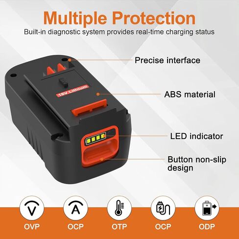 2Pack 6.5Ah Replacement for Black and Decker 18V Battery Firestorm HPB18 HPB18-OPE FS18FL FSB18 244760-00 with Black & Decker 18Volt Charger 90556254-01 in Saudi Arabia
