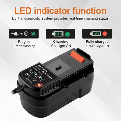 2Pack 6.5Ah Replacement for Black and Decker 18V Battery Firestorm HPB18 HPB18-OPE FS18FL FSB18 244760-00 with Black & Decker 18Volt Charger 90556254-01 in Saudi Arabia