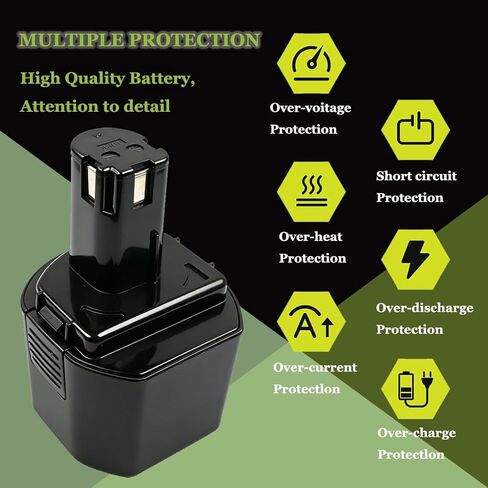 3.0Ah Replacement Ni-MH Battery Compatible with ryobi 9.6v Battery 1311146 1400669 B-9620F2 B-967F1 B-963F2 BID-900 HP961 RYO961 Drill Battery Cordless Tools in Saudi Arabia