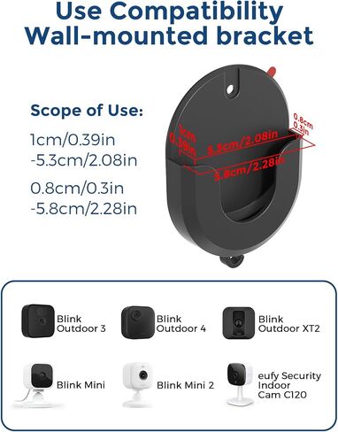 3 Pack Blink Outdoor Camera Mount – No Drill, No Screws, Strong Adhesive Wall Bracket for Blink Outdoor 4, Blink Indoor, Blink Mini, Blink Mini 2 Cameras – Easy, Secure Installation, Black in Kuwait