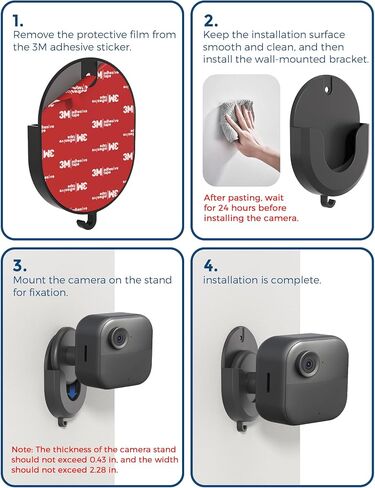 3 Pack Blink Outdoor Camera Mount – No Drill, No Screws, Strong Adhesive Wall Bracket for Blink Outdoor 4, Blink Indoor, Blink Mini, Blink Mini 2 Cameras – Easy, Secure Installation, Black in Kuwait