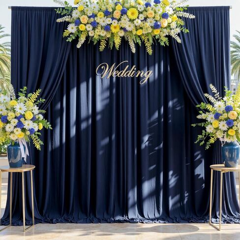 20ftx12ft Wrinkle Free Black Backdrop Curtains for Parties, 4 Panels 5x12FT Long Silky Polyester Black Photo Backdrop Drapes Back Drop Cloth for Wedding Birthday Photography Background Decor in Saudi Arabia