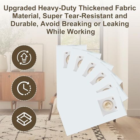 521355 Replacement HEPA Vacuum Bags for Bagged Upright Vacuum UB0302E-6 Pcs | HEPA Bags for Vac-master Tear-Resistant Non-Woven in Saudi Arabia