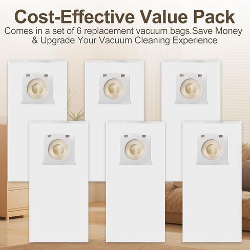 521355 Replacement HEPA Vacuum Bags for Bagged Upright Vacuum UB0302E-6 Pcs | HEPA Bags for Vac-master Tear-Resistant Non-Woven in Saudi Arabia