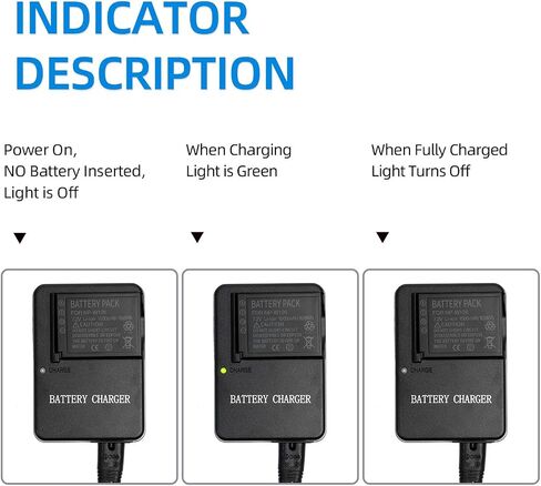 BC-W126 Battery Charger for Fujifilm BC-W126S NP-W126S Battery | Compatible with Fujifilm FinePix X-PRO1 X-PRO2 X-PRO3 XH1 XT1 XT2 XT3 XT10 XT20 XT30 XT200 XE1 XE2 XE3 XE4 XA3 XA5 Cameras in Kuwait