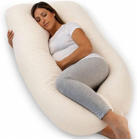 Pregnancy Pillow, Body Pillow, Side Sleeper Pillow, Organic | Removable Cover, Pregnancy Must Haves, Maternity Pillow, Pregnancy Pillows for Sleeping in Kuwait