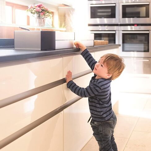 Qdos Safety Adhesive Aluminum Stove Guard - Complements Modern Kitchen Designs - Fits Cooktops & Most Freestanding Stoves - Protects from Front & Sides - Easy to Install - Quick Removal for Cleaning in Saudi Arabia