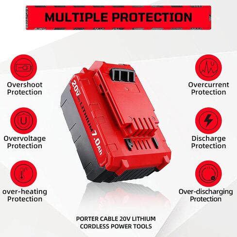 2 حزمة 7.0Ah PCC685L + PCC692L استبدال شاحن لكابل بورتر بطارية 20 فولت متوافقة مع كابل بورتر 20 فولت ماكس بطاريات ليثيوم PCC685L PCC680L PCC682L PCC685LP in Kuwait