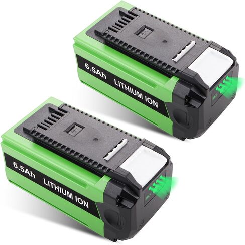 Upgraded 2 Packs 6500mAh Replacement for GreenWorks 40V Battery Compatible with Greenworks 40 Volt G-MAX Power Tools 29472 29462 29252 20202 20302 20322 22262 25312 25322 20642 20672 22272 27062 21242 in Kuwait