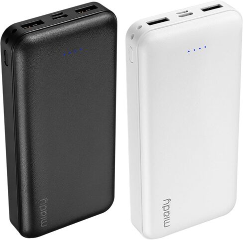Miady 2-Pack Portable Charger PD 22.5W Power Bank 20000mAh Battery Pack | 74Wh丨Fast Charging丨3 Outputs 2 Inputs丨High Capacity丨Compatible with iPhone 17 iPad Android etc丨for Travel Camping丨White+White in Kuwait