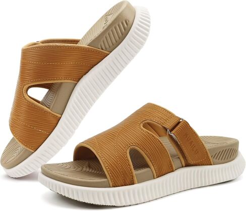 KuaiLu Womens Sandals Beige White-CP Size 9 | Relief Plantar Fasciitis Comfort Thick Cushion in Saudi Arabia