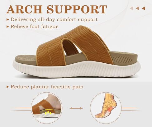 KuaiLu Womens Sandals Beige White-CP Size 9 | Relief Plantar Fasciitis Comfort Thick Cushion in Saudi Arabia
