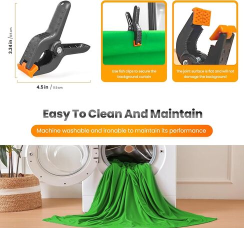 Jiang&Rong Green Screen Backdrop Stand Kit 5x10FT with Reverse Folding Base | Portable T-Shape Background Stand for Photography, Streaming, Video Recording, Includes Carry Bag & 6 Clamps in Kuwait