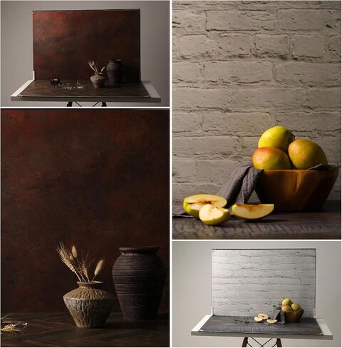 23 x 35 in Product Photography Backdrops, 10 Sheets, 20 Patterns | Double-Sided, Water-Resistant Backdrops for Food, Jewelry, Cosmetics, Crafts, Flat Lays and Content Creation in Saudi Arabia
