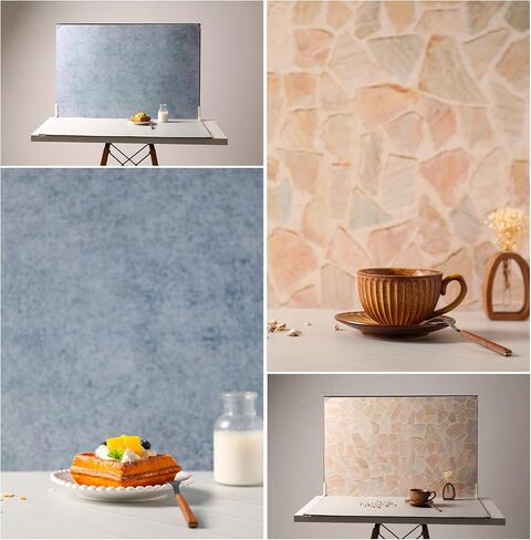 23 x 35 in Product Photography Backdrops, 10 Sheets, 20 Patterns | Double-Sided, Water-Resistant Backdrops for Food, Jewelry, Cosmetics, Crafts, Flat Lays and Content Creation in Saudi Arabia
