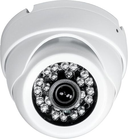 Sinis 4K 8MP 4-in-1 TVI/CVI/AHD/Analog Security IR White Dome Camera | 8MP,100FT IR Night Vision,True WDR,Waterproof IP67,Full Metal Housing,2.8mm 125° Wide Viewing Angle lens,Indoor Outdoor,white in Kuwait
