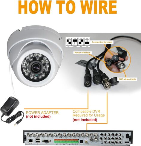 Sinis 4K 8MP 4-in-1 TVI/CVI/AHD/Analog Security IR White Dome Camera | 8MP,100FT IR Night Vision,True WDR,Waterproof IP67,Full Metal Housing,2.8mm 125° Wide Viewing Angle lens,Indoor Outdoor,white in Kuwait