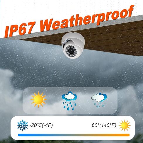 Sinis 4K 8MP 4-in-1 TVI/CVI/AHD/Analog Security IR White Dome Camera | 8MP,100FT IR Night Vision,True WDR,Waterproof IP67,Full Metal Housing,2.8mm 125° Wide Viewing Angle lens,Indoor Outdoor,white in Kuwait