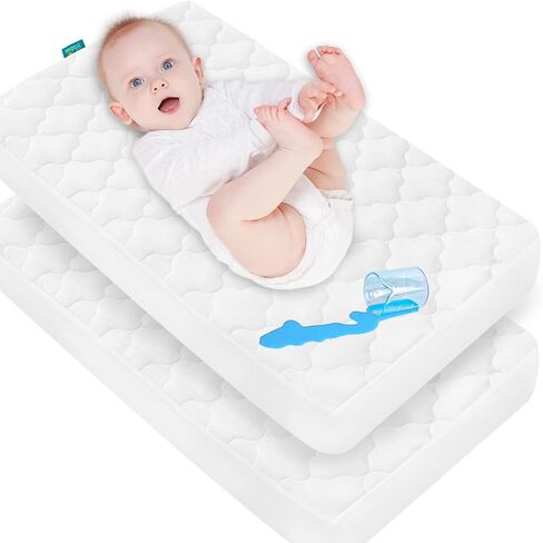 Cradle Bassinet Mattress Pad Cover for 36" × 18" Standard Cradle Mattress | Ultra Soft Microfiber Surface, Extra Waterproof Layer, Washer & Dryer Friendly in Saudi Arabia