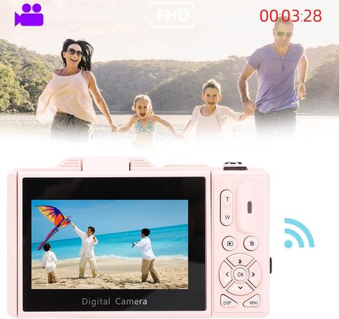 Digital Camera for Photography, 5K Vlogging Camera with 3in 180° Flip Screen, 18X Digital Zoom, WiFi Compact Travel Camera for Beginners in Kuwait