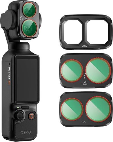 ND & CPL Filter Set for DJI OSMO Pocket 4P Accessories, 3 Pack Filter Kit for DJI Osmo Pocket 4 Pro, CPL + Adjustable VND ND2-32 + Black Mist 1/4, HD Optical Glass, Multi-Coated, Aluminum Frames in Kuwait