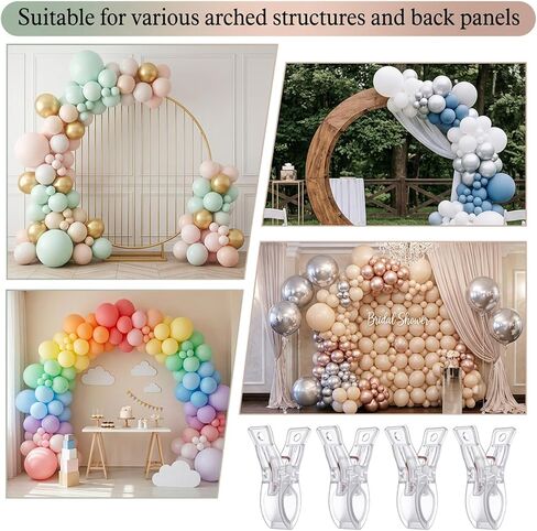 10 Pcs Balloon Arch Clips, 2.5 Inch Clips for Balloon Arch, Clear Clamps for Backdrop, Used For Balloons Arches, Tablecloths, Party Decorations and Photography Studios in Saudi Arabia