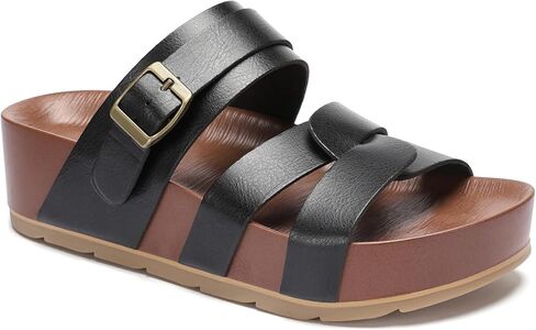 Platform Sandals Women – Strappy Wedges Comfortable | Platform Walking Sandals With Cushioned Footbed, Lightweight Non-Slip Open Toe Wedges for Summer in Saudi Arabia