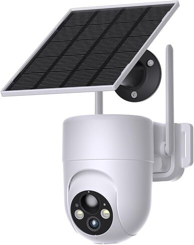 LIWAN Security Cameras Wireless Outdoor, 2K Solar Powered, White, 2.4GHz | Solar Camera Outdoor with Color Night Vision, 360° Pan Tilt, PIR Motion Detection, 2-Way Talk, IP65 Weatherproof in Saudi Arabia
