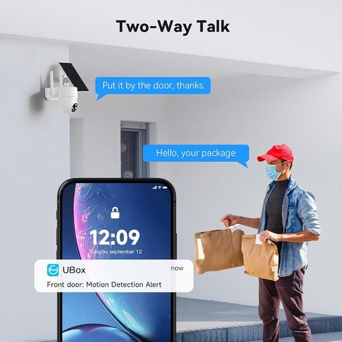 LIWAN Security Cameras Wireless Outdoor, 2K Solar Powered, White, 2.4GHz | Solar Camera Outdoor with Color Night Vision, 360° Pan Tilt, PIR Motion Detection, 2-Way Talk, IP65 Weatherproof in Saudi Arabia