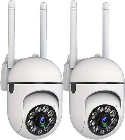 2 piece Wireless WiFi Home Surveillance Camera,1080p Dual-View PTZ Dome Camera,2.4GHz,Automatic Tracking Two-Way Voice Motion Detection,Indoor Security Camera,iOS/Android System in Kuwait