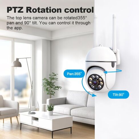 2 piece Wireless WiFi Home Surveillance Camera,1080p Dual-View PTZ Dome Camera,2.4GHz,Automatic Tracking Two-Way Voice Motion Detection,Indoor Security Camera,iOS/Android System in Kuwait