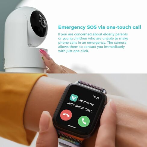Vicohome AI 2K Outdoor Solar Battery Security Cam & Indoor Plug-in Cam System, Two Way Audio, Motion Detection, 360° View, Easy to Setup, Color Night Vision, Audible Siren, 180 Days Exchange Policy in Kuwait