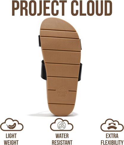 Project Cloud Womens Two Strap Sandals & Non Slip Summer Slides (Hilltop) | Slides for Women Plush Soft Insole Casual Beach Footwear Vacation Outfits Travel Everyday Comfort Easy Wear Versatile Fashion in Kuwait