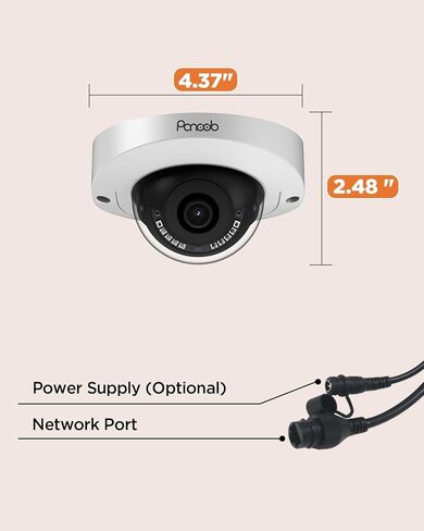 5MP Vandal Proof PoE Security IP Dome Camera Indoor, PD63A1-5M | Wired Camera, Human Vehicle Detection, Built-in Microphone, IP67 Weatherproof, 2.8mm Lens, 100ft IR Night Vision, (Not PTZ) in Saudi Arabia