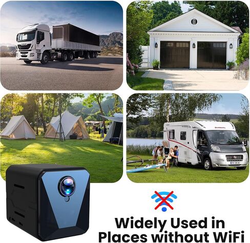 Funstorm No WiFi Security Camera-2k Cellular Security Camera-Car Security Camera with Sim Card, Wireless,Compact,Live View,Motion Detection,Clear Night Vision,for Truck/Car/Vacant House/RV in Saudi Arabia