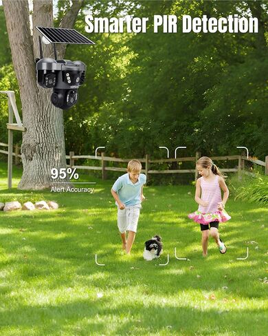 KEPEAK Solar Security Camera Outdoor Wireless, Triple Lens PTZ Camera, 360° Pan Tilt, Color Night Vision, PIR Motion Detection, Two-Way Audio, Battery Powered, IP66, V380 App in Saudi Arabia