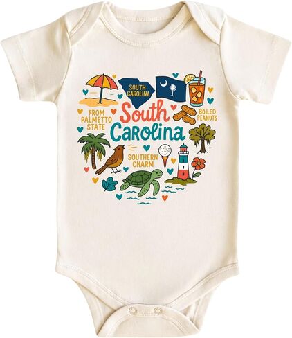 South Carolina Palmetto Baby Bodysuit for Boys Girls, Coastal Infant Outfit, Charleston Gift in Saudi Arabia