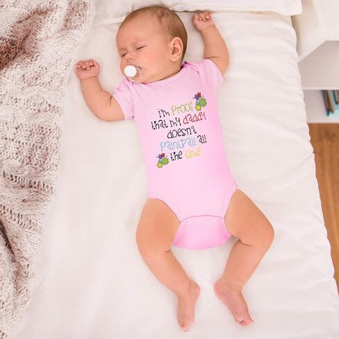 Cute Rascals Baby Bodysuit I'M Proof That My Daddy Doesn'T Paintball All The Time Boy & Girl Baby Clothes Funny Cotton Lavender Design Only 6 Months in Saudi Arabia
