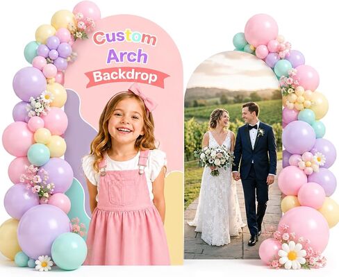Custom Arch Backdrop Standee, 1-8FT Tall, with Back Stand | Customized Background Board & Personalized Photo Cardboard Cutout for Birthday Party, Wedding, Graduation & Event Decor in Kuwait