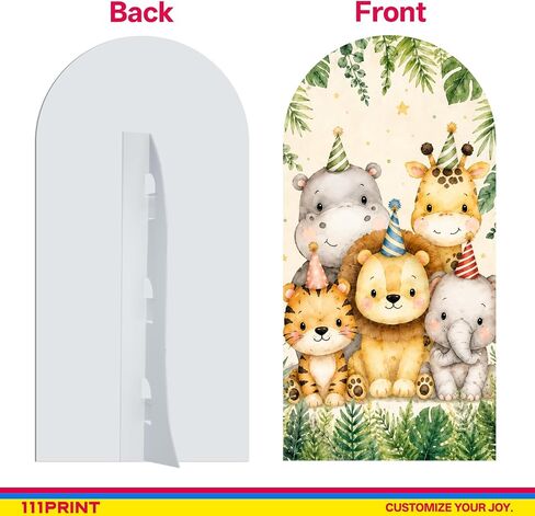 Custom Arch Backdrop Standee, 1-8FT Tall, with Back Stand | Customized Background Board & Personalized Photo Cardboard Cutout for Birthday Party, Wedding, Graduation & Event Decor in Kuwait