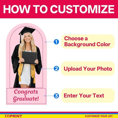 Custom Arch Backdrop Standee, 1-8FT Tall, with Back Stand | Customized Background Board & Personalized Photo Cardboard Cutout for Birthday Party, Wedding, Graduation & Event Decor in Kuwait
