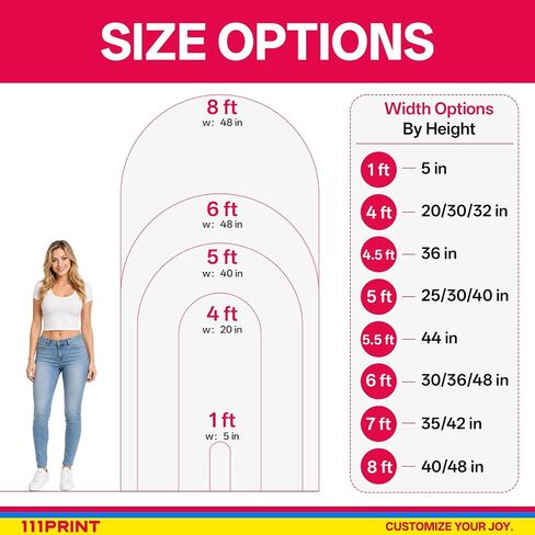Custom Arch Backdrop Standee, 1-8FT Tall, with Back Stand | Customized Background Board & Personalized Photo Cardboard Cutout for Birthday Party, Wedding, Graduation & Event Decor in Kuwait