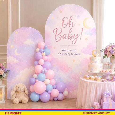 Custom Arch Backdrop Standee, 1-8FT Tall, with Back Stand | Customized Background Board & Personalized Photo Cardboard Cutout for Birthday Party, Wedding, Graduation & Event Decor in Kuwait
