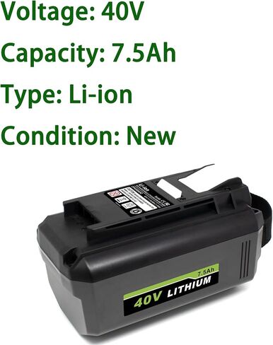 High-Capacity 7.5Ah Replacement Battery for Ryobi 40V Tools in Kuwait