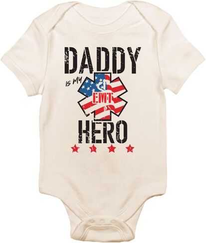 TeeNow - Daddy Is My Hero (Custom for Police, Fire & EMT) - Baby/Infant Bodysuit, Boy/Girl/Unisex in Saudi Arabia