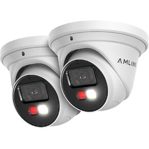 AMLINK 2-Pack 5MP Security AI IP PoE Camera, Human/Vehicle Detection, NDAA Compliant, Indoor Outdoor Surveillance Turret, 2-Way Audio, Support 256GB MicroSD, Deterrent, 20fps 2PACK-AL5M-T5171EW in Saudi Arabia